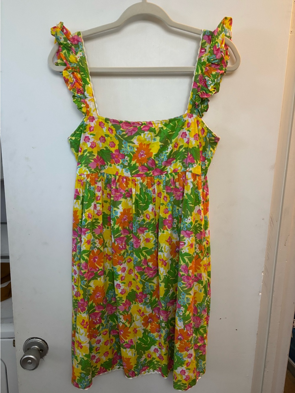 Pink City Prints Grace Garden Party Floral Babydoll Empire Waist Mini Dress XS